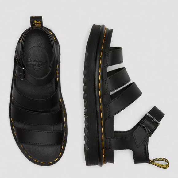 Dr. Martens Black Blaire Hydro Leather Strap Sandals - Picture 10 of 13